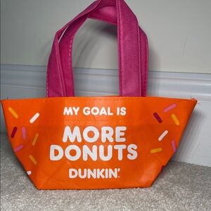 Dunkin' Orange and Pink Mini Tote Bag